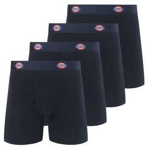 NEW Dickies Mens Underwear 4 Pack Microfiber Boxer Briefs for Men All Black